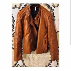 Faux Leather Jacket Zara Camel Color XL